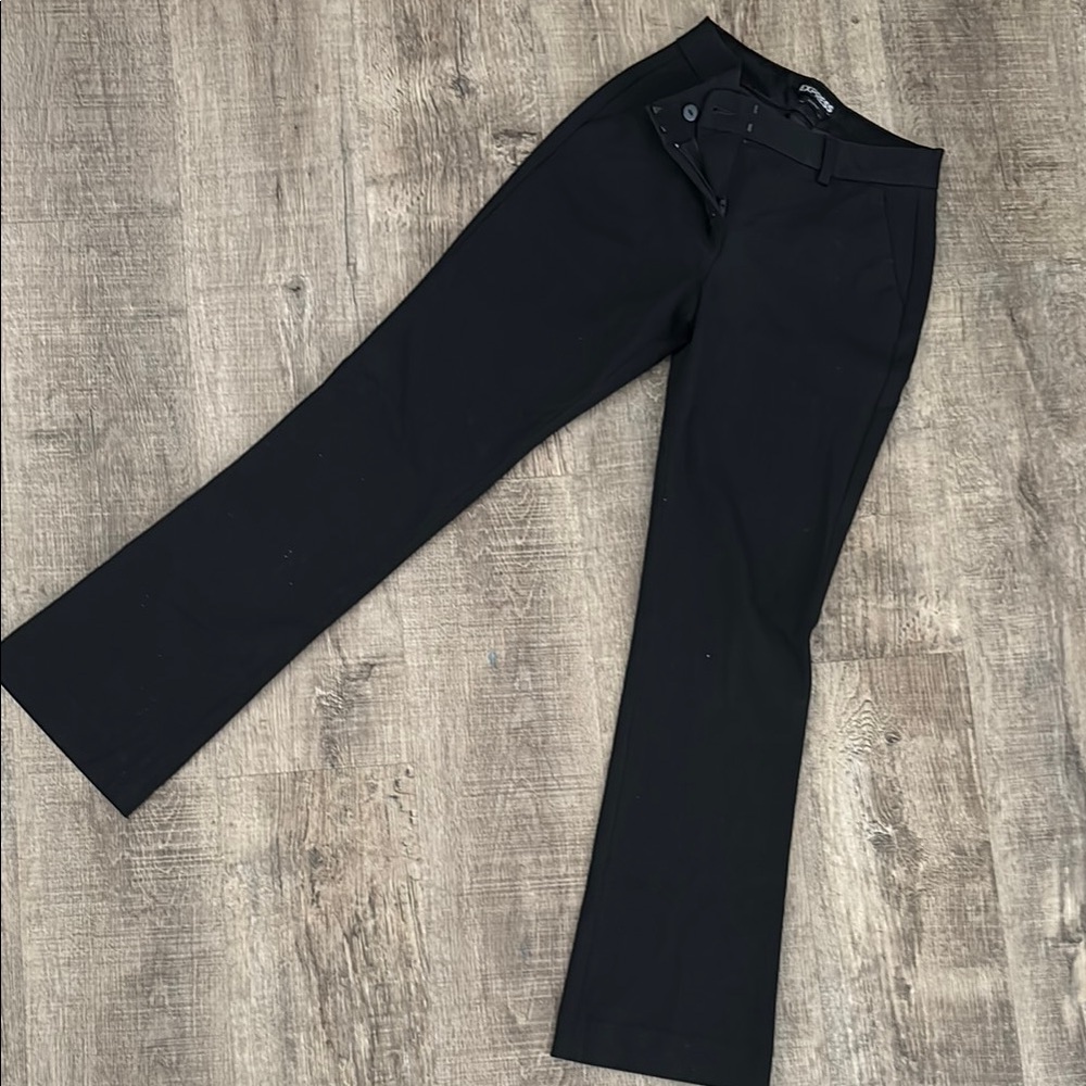 Express Black Flare Wide-Leg Trousers